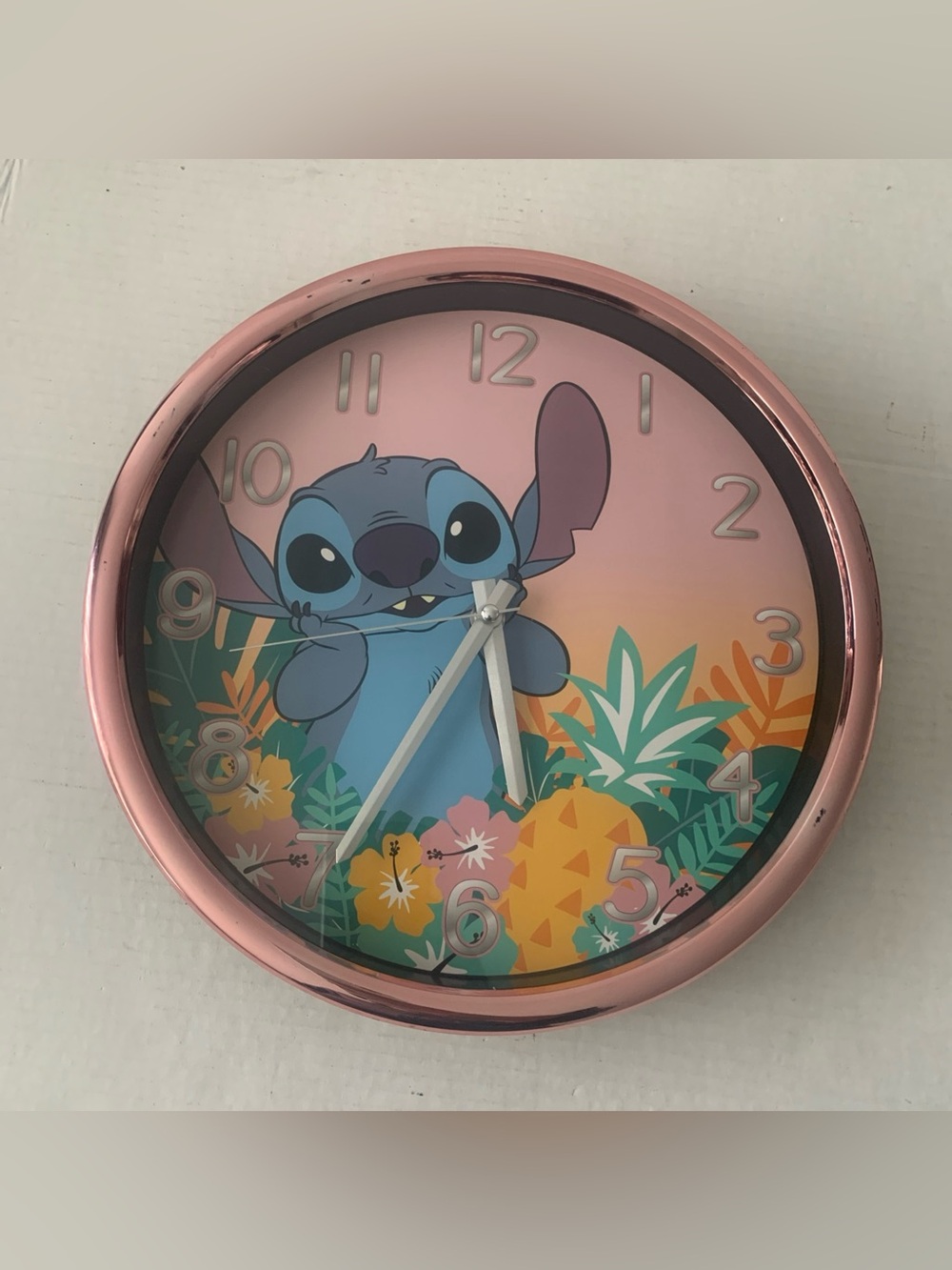 Disney Lilo and Stitch Analog Wall Round Clock 12” AA Battery Powered Kids Room